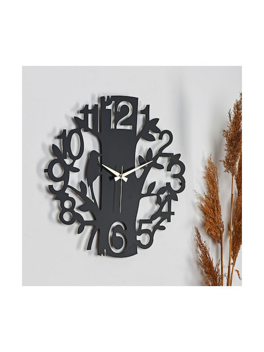 HomeMarkt Wall Clock Metallic Black Ø50cm