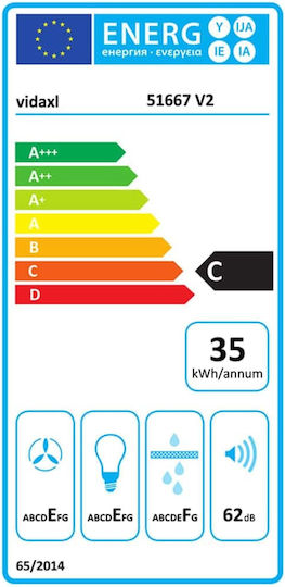 vidaXL Απορροφητήρας Καμινάδα 60cm Μαύρος