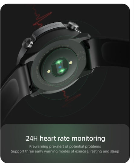 Mibro A1 45mm Waterproof Smartwatch with Heart Rate Monitor (Black)