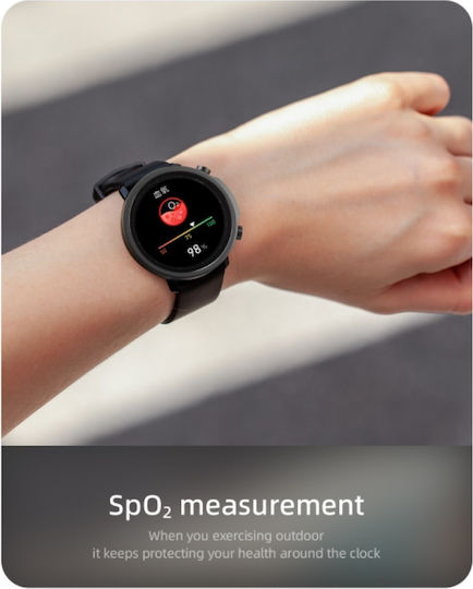 Mibro A1 45mm Waterproof Smartwatch with Heart Rate Monitor (Black)