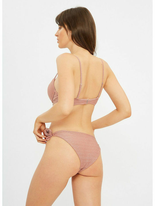 Eriphyle Bikini Slip with Laces Ash Rose