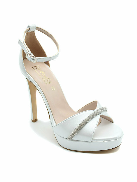 Fardoulis Leather Women's Sandals Λ White