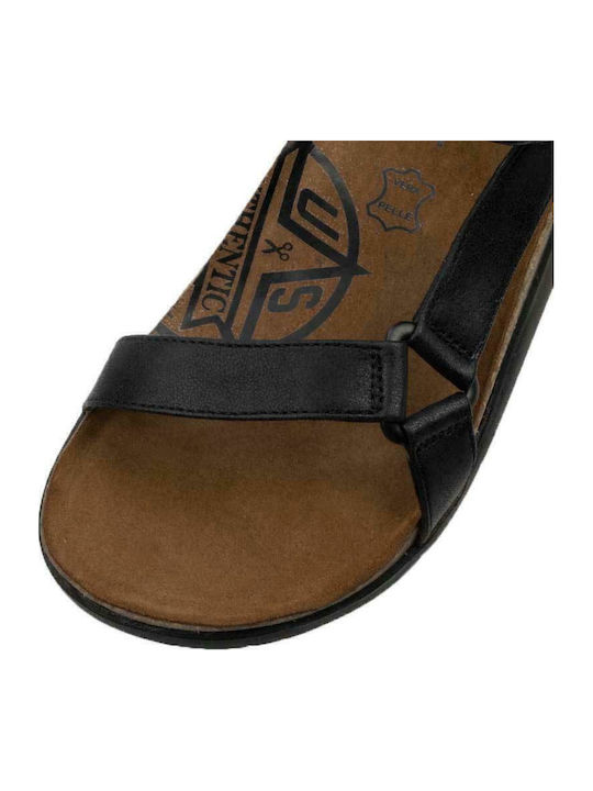 Ranch Hiking Leather Women's Flat Sandals Anatomic in Black Color
