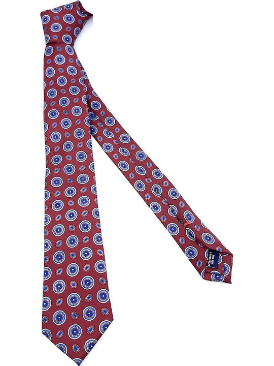 Legend Accessories Silk Men's Tie Printed Burgundy