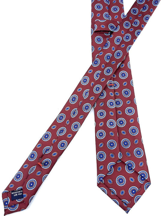Legend Accessories Silk Men's Tie Printed Burgundy