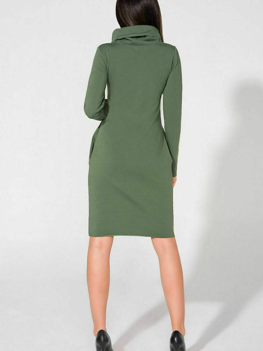 Tessita Mini Dress Turtleneck Green