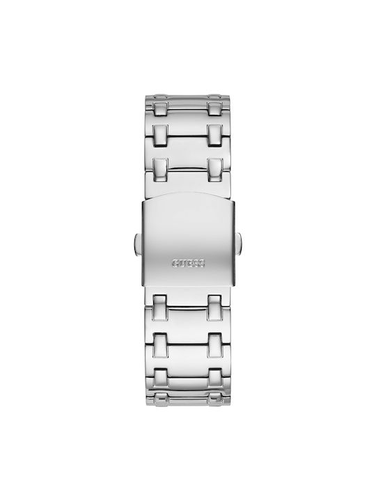 Guess Momentum Ανδρικό Ρολόι 44mm Μπαταρίας με Ασημί Μεταλλικό Μπρασελέ