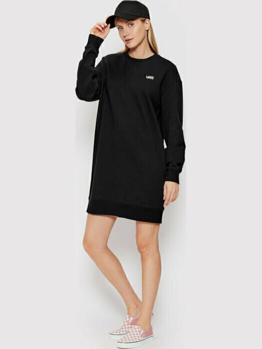 Flying V Mini Sportliches Damenkleid Langärmelig Schwarz