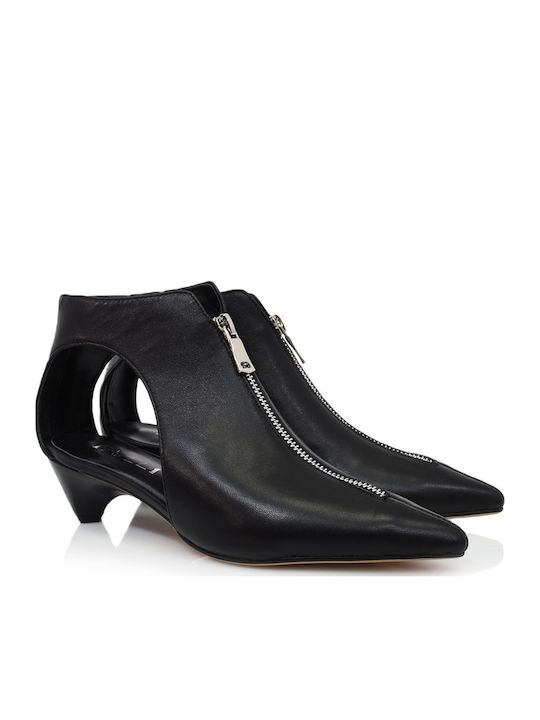 Sassy Leather Women's Ankle Boots Black