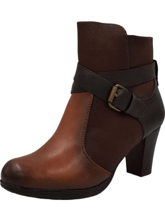 B-Soft Women's Ankle Boots with Medium Heel Brown