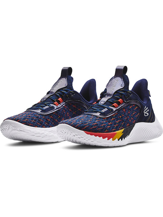 Curry 9 Niedrig Basketballschuhe Midnight Navy / Orange / White