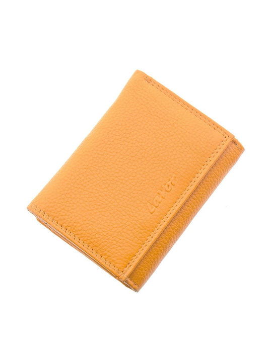 Lavor Μικρό Δερμάτινο Γυναικείο Πορτοφόλι με RFID Πορτοκαλί