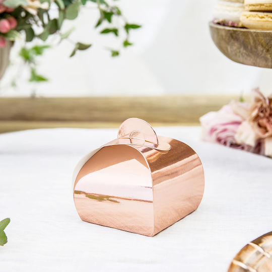 Cutie Roz Auriu Hârtie Cutie pentru Cadou Rose Gold 6x5.5x6cm. 10buc