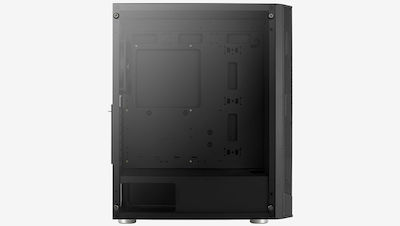 Aerocool Prism Gaming Midi Tower Κουτί Υπολογιστή με Πλαϊνό Παράθυρο Μαύρο