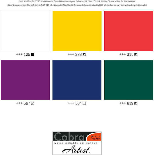 Royal Talens Cobra Oil Oil Colours Set Trial Set 20ml 6pcs