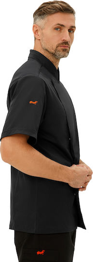 strongAnt Chef Short Sleeve Lycra Jacket Black Strech