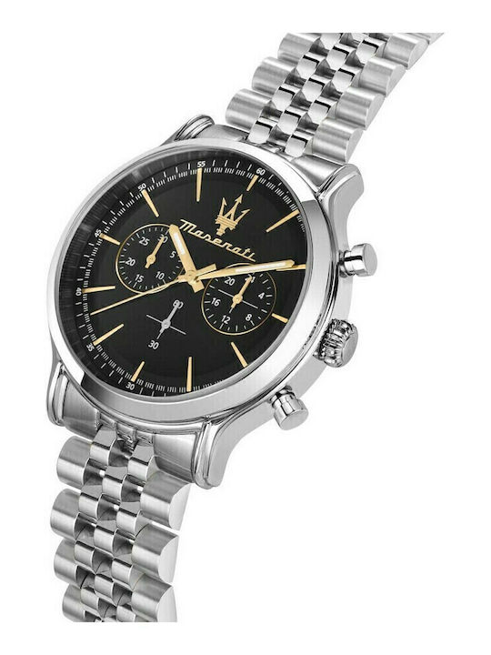 Maserati Men's Watch 42mm Chronograph Battery with Silver Metal Bracelet