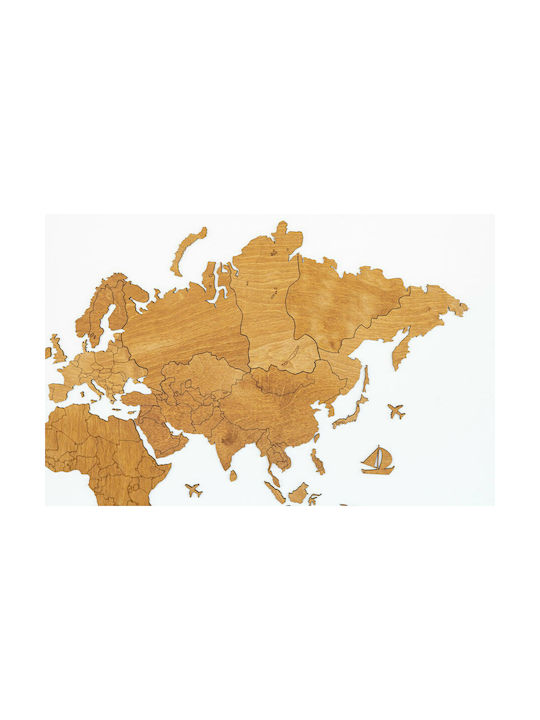 Wall Decor World Map Handmade Wooden 115x65cm