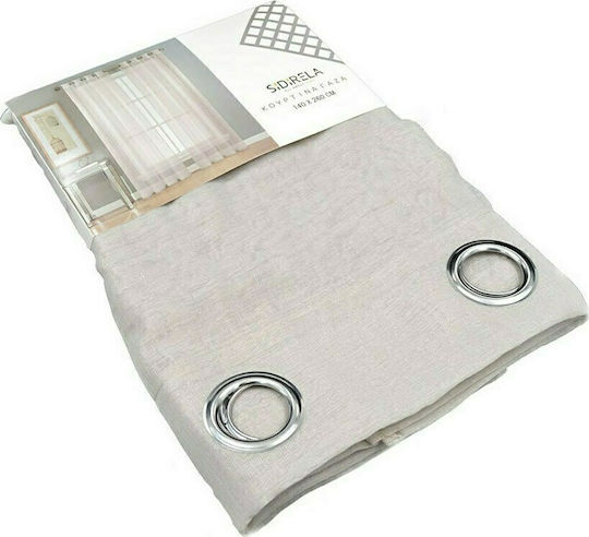 Sidirela Curtains With Grommets Beige 140x260cm