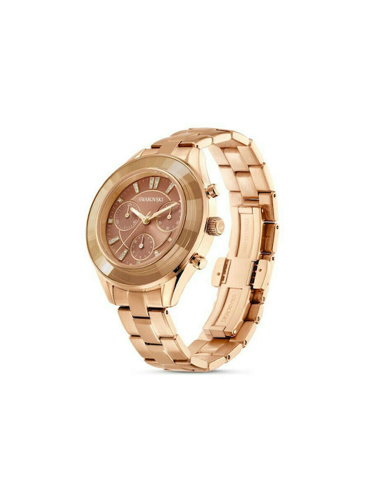 Swarovski Watch Chronograph with Pink Gold Metal Bracelet