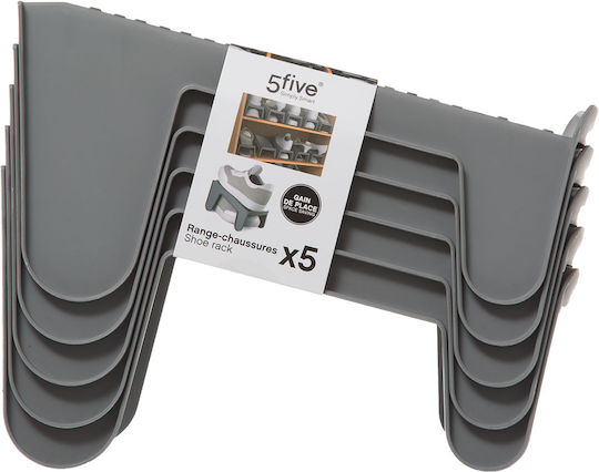 5Five Plastic Storage Case for Shoes in Gray Color 25x14x12.5cm 5pcs