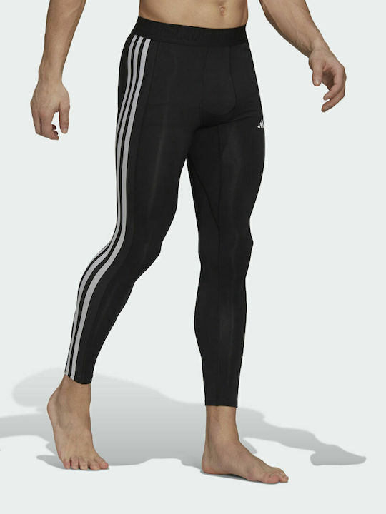 adidas Techfit 3-Stripes Men's Sports Long Leggings Black