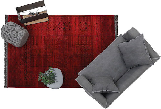 Royal Carpet Afgan 7504H με Κρόσια 100x160cm Dark Red