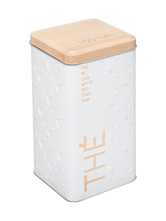 Nature Box for Tea with Lid Metallic White 100ml