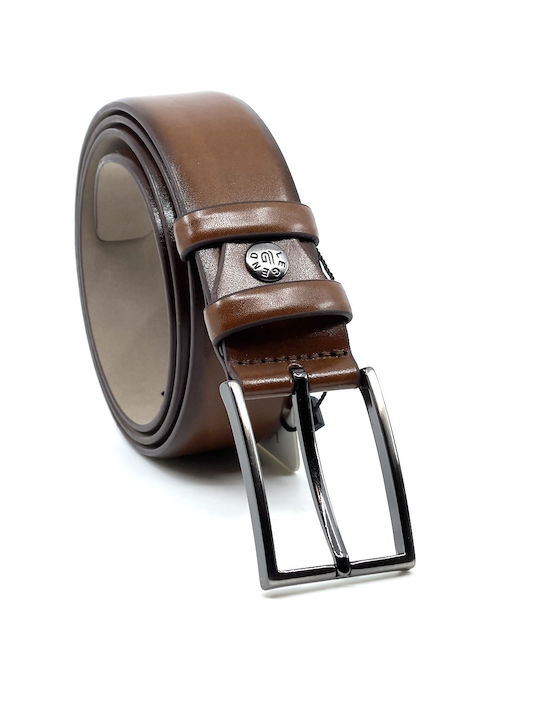 Men's Belt from Artificial Leather Tabac Brown