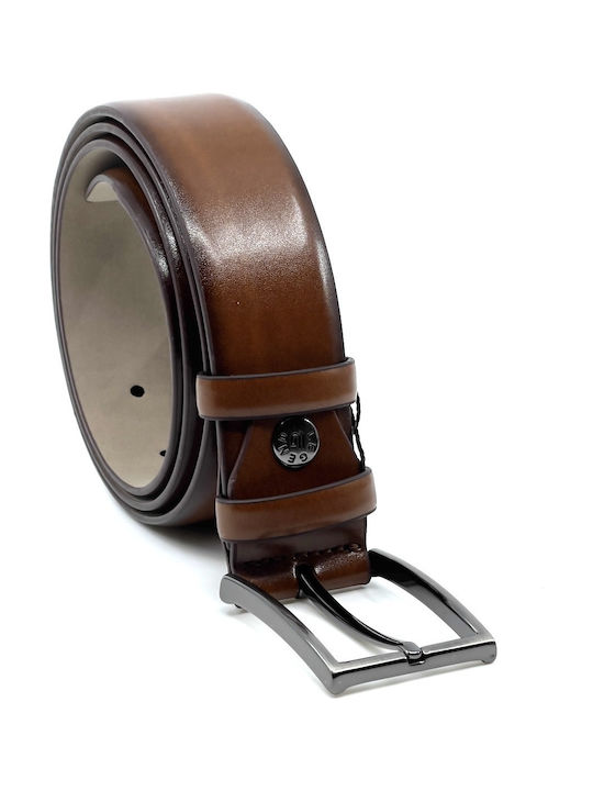 Men's Belt from Artificial Leather Tabac Brown