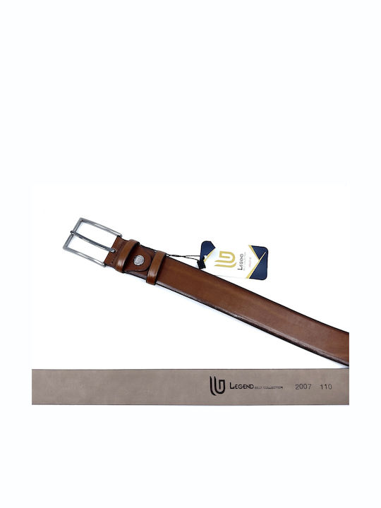 Men's Belt from Artificial Leather Tabac Brown