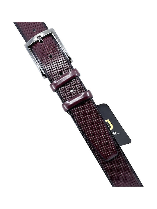 Men's Belt from Artificial Leather Burgundy