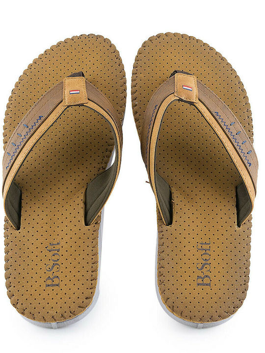 B-Soft Men's Flip Flops Brown