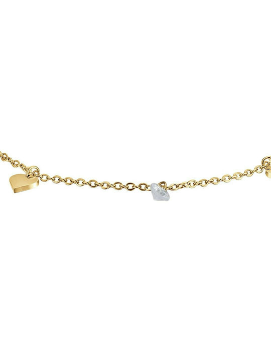 Luca Barra Bracelet Anklet Chain made of Steel Gold Plated