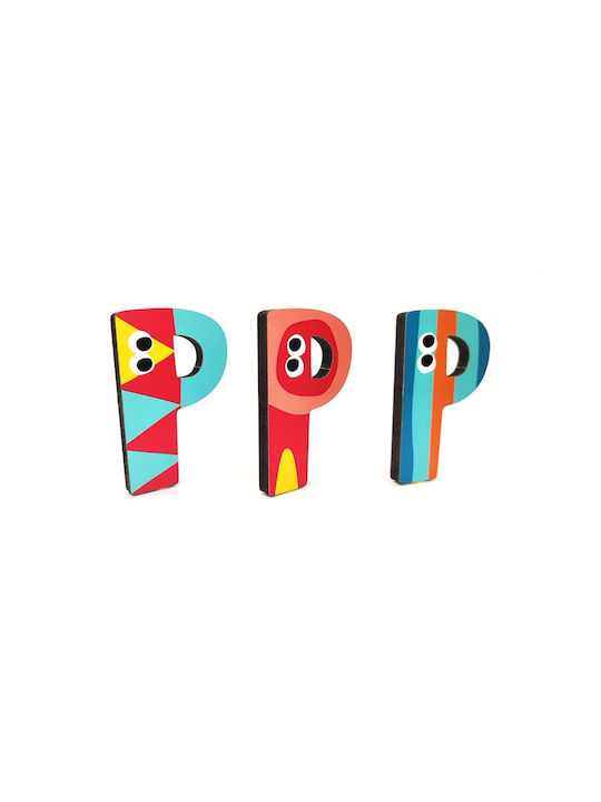 Svoora Decorative Letter Light Blue made of Wood Ρ 4.5x0.6x7εκ.
