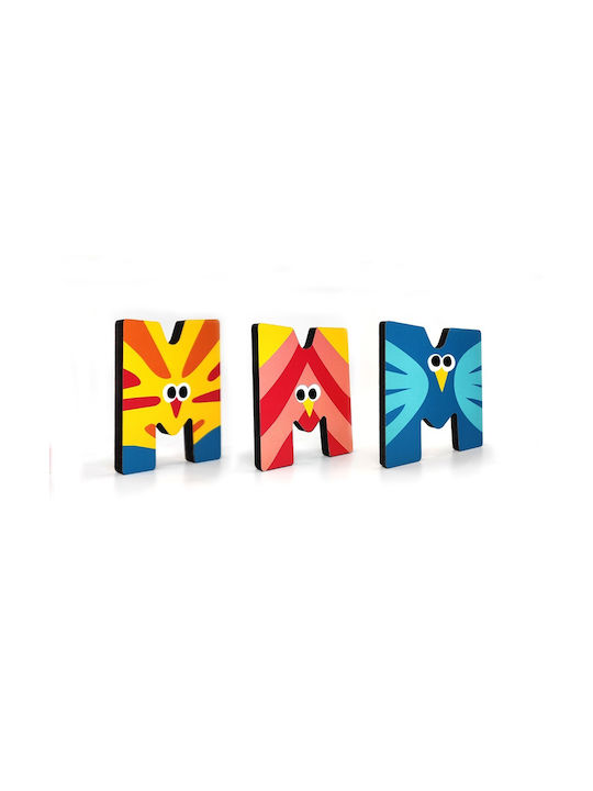 Svoora Decorative Letter Yellow made of Wood M 6x0.6x7εκ.