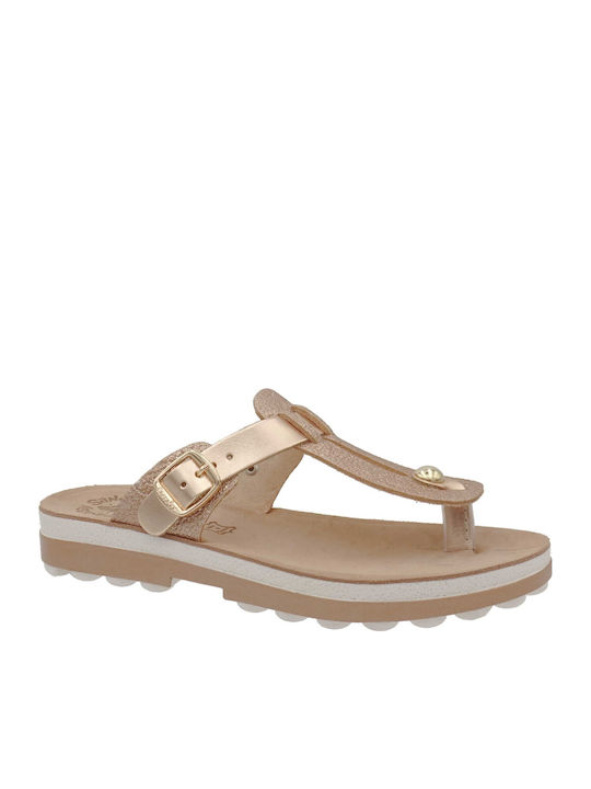 Mirabella Leather Women's Flat Sandals Anatomic Rosegold