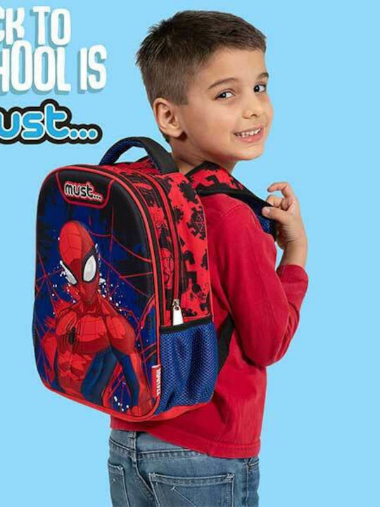 Must Spiderman Ghiozdan Școlar de Spate Grădinița Multicolor