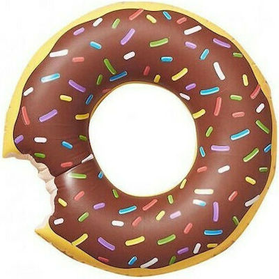 14905 Inflatable Floating Ring Donut with Handles Brown 90cm