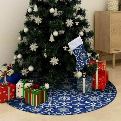 vidaXL Christmas Fabric Tree Apron Blue Set 2pcs με Κάλτσα