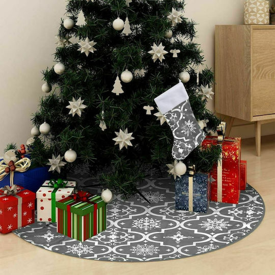 vidaXL Christmas Fabric Tree Apron Gray Set 2pcs με Κάλτσα