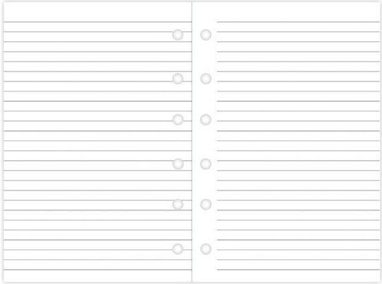 Filofax Pocket Replacement Sheets 25 White Ruled