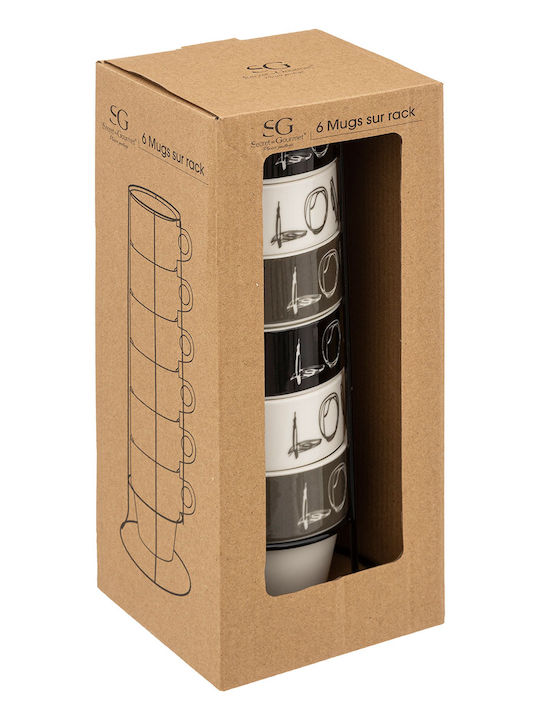 Secret de Gourmet Love Σετ Φλιτζάνια Καφέ Κεραμικά Πολύχρωμα 260ml 6τμχ