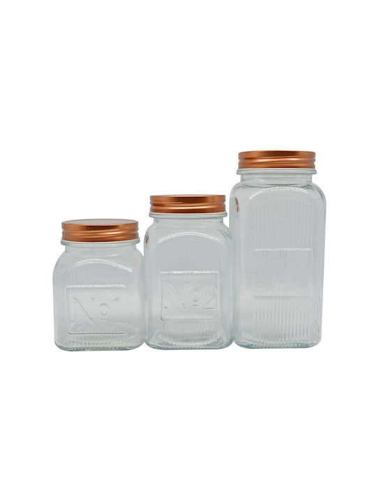 Ankor General Use Glass Jar with Lid Gold 1500ml 1 Piece