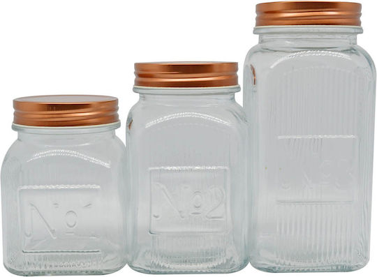 Ankor General Use Jar with Lid Glass Gold 1500ml