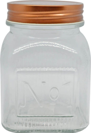 Ankor General Use Glass Jar with Lid Gold 700ml 1 Piece