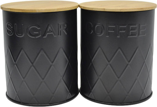 Ankor Vase for Sugar with Lid Metallic Black 10x10x13cm
