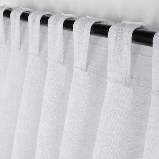 Curtain with Tab Top S-F Madrid White 290x280cm