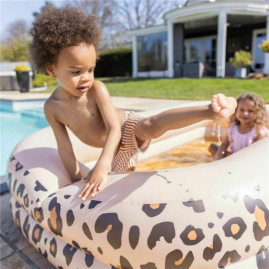 Swim Essentials Leopard Children's Swimming Pool PVC 350lt Inflatable 211x132x46cm Beige