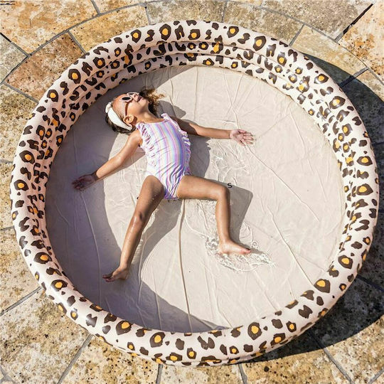Swim Essentials Leopard Детски Round Басейн PVC Надуваем Бежова
